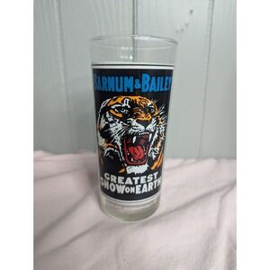 1975 Ringling bros Barnum & Bailey circus Pepsi glass Tiger Greatest show Earth